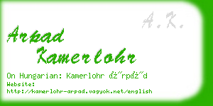 arpad kamerlohr business card